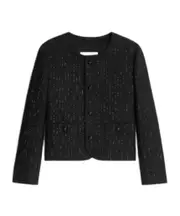 chelsea jacket with sequins in double faced wool FR40 black