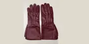 New Leather Long Arm Cuff Medieval Gauntlet Dress Gloves For Men Burgundy
