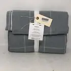CRATE & BARREL BLACKOUT CURTAIN PANEL 52 X96 MIST/WHITE/