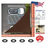 Elegant 12' x 20' Triangle Sun Shade Sail in Brown - Heavy Duty, Waterproof