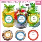 60PCS Printed Spice Jar and Pantry Label Set Date label Round Stickers Labels AU