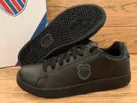 在飛比找Yahoo!奇摩拍賣優惠-DIBO-KSWISS 男鞋 休閒運動鞋 皮質 黑鞋 全黑鞋