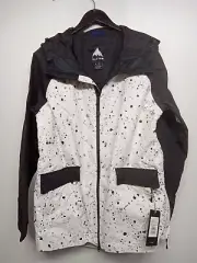 BURTON Womens Snowboard Large LALIK 2L JACKET - Stout White Spatter/Black #5A2A