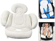 Car Seat Insert for Infant Baby, Reversible Soft Baby Stroller Liner Pram Head and Body Support Pillow, Washable Infant Seat Pad Carseat Neck Support Cushion for Toddler Baby