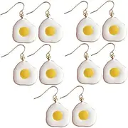 [WRITWAA] 5 Pairs Poached Drop Earrings Funny Fried Eggs Earrings for Women Girls Fashion Jewelry