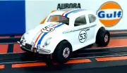 VW Bug, Herbie The Love Bug, Thunderjet Ultra G Aurora Tjet Auto World, Ho scale