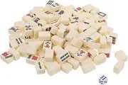 JUMPLAWN Versatile Mini Mahjong Set for Dollhouse Portable 22mm Tiles Travel Game for Beginners Entertainment