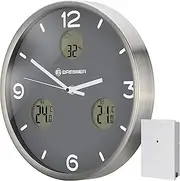 BRESSER Wall Clock, Grey, 30 cm
