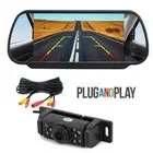 7'' Car Bus LCD Mirror Monitor+ Reverse Rear View Backup Camera Parking Kit 170°