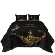 Cool Golden Magical Genie Lamp Coverlet