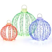 Costway3 Pack Christmas Light Balls with 360 Led Lights