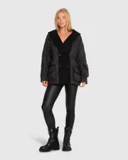 [Belle & Bloom] Only You Quilted Utility Jacket - Black