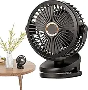 Personal Fan with Clip,Portable USB Cooling Rechargeable Clip Fan - 4 Speed Rechargeable Table Fan, Desk Fans Small Quiet for Golf Cart, Bedside, Office