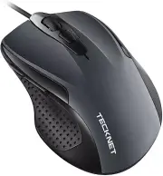 TECKNET USB Wired Mouse, 6-Button Corded Mouse with 4 Adjustable DPI, Optical Co
