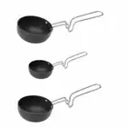 Durable Small Hard Anodized Non Stick Tadka Pan Multicolour -Set of 3