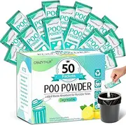 CRAZYTHUR Portable Toilet Gel, 50 Packets Camp Toilet Portable Gel, Poo Powder with Lemon Scent, Eco Gel for Portable Toilet Powder, Travel Toilet Gel for Outdoor Camping and Hiking