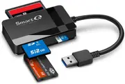 Smartq C368 USB 3.0 SD Card Reader, Plug N Play, Apple and Windows Compatible, Powered by USB, Supports CF/SD/SDHC/SCXC/MMC/MMC Micro, Etc.