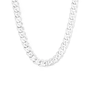 Silver 55cm Solid Concave Curb Chain