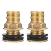 2 Pcs Bulkhead Tank Fittings Faucet Adapter Water Connector