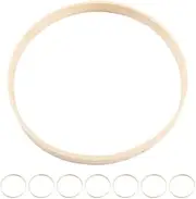 NUOBESTY Wooden Bamboo Floral Hoops, 8pcs 20cm Wreath Macrame Hoop Rings Floral Hoop Frames for DIY Dream Catcher Wedding Wreath Wall Hanging Crafts