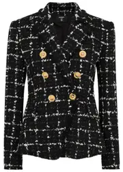 Balmain Checked Tweed Blazer - Black - 40 (UK12 / M) 40 (UK12 / M)