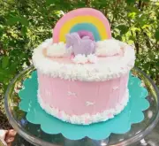 Fake Unicorn Small Handmade Cake