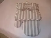 New! Natural Stripe Oven Mitt Potholder Oven Mitt Kitchen Cotton Oven Mitt Set