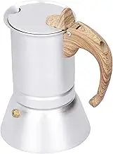 High Temperature Resistant Stainless Steel Coffee Pot, Coffee Maker Moka Pot Induction Cooker Use Home Supplies, 3 Cup Coffee Maker 150Ml (Silver)