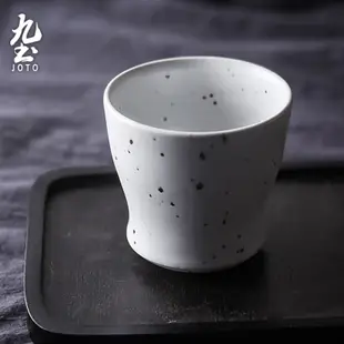 九土復古粗陶水杯茶杯日式水杯粗陶茶杯手工杯復古杯主人杯家用杯禪意手握咖啡杯品茗杯藝術陶杯情侶對杯普洱茶杯CUPR0504