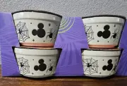 Disney Mickey Mouse Bats Halloween Ramekins Set of 4 Ceramic Dish