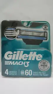 Gillette Mach 3 Blade Refill 4 Cartridges(60Shaves/pk)***BUY MORE & SAVE MORE***