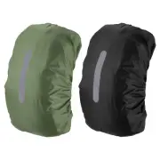2Pcs 55-65L Waterproof Backpack Rain Cover Vertical Strap l Black/Army Green