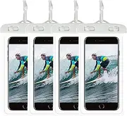 Waterproof Phone Pouch 4Pack, Floating Underwater Phone Case Dry Bag Lanyard Universal IPX8 for iPhone 15 14 13 Pro Max Plus Samsung Galaxy S24 Ultra/S23+/S22/S21 Swimming Snorkeling