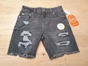 New Boys Husky Size 10 Straight Rip And Repair Shorts Dark Wash By Wonder Nation