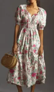 New~ Anthropologie Maxi Dress Size XSmall XS Floral Pink Romantic