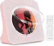 Portable Bluetooth CD Player Timer, Desktop CD-Player Built-in Dual HiFi Sound Speakers, Kpop Players with Bluetooth Receive, Compact Music Player with Remote Control, Support USB, AUX Port, FM Radio