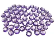 200 Purple Flatback Acrylic Round Sewing Rhinestone Button 10mm Sew on beads