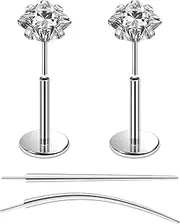 [Oicctyzio] F136 Titanium 20/18/16G Threadless Flat Back Stud Earrings Nose Rings Lip Labret Medusa Monroe Piercing Jewelry with Taper for Women Men