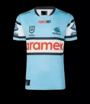 Cronulla Sharks 2024 Home Jersey NRL Size MEDIUM Sky/Black NRL Classic
