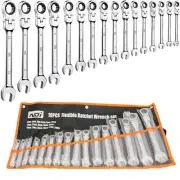 16 PCS NDI 2022 Flexi Head Ratchet Spanner Set 6MM-24MM Metric ND-0328