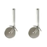 2x KitchenAid Stainless Steel Pizza Wheel Slicer Food Dough Cutting/Cutter WHT