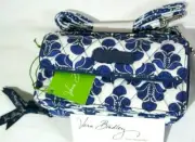 Vera Bradley COBALT TILE All In One CROSSBODY Wallet WRISTLET Cell Phone BAG NWT