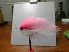 Saltwater flies,ep fiber baitfish,Bunker size 2/0 Pink and White.