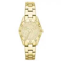 在飛比找Yahoo奇摩購物中心優惠-DKNY 璀璨靈魂晶鑽時尚腕錶-金/28mm