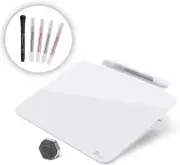 Small Glass Dry Erase Board, Desk White Board with Standing, Mini Whiteboard Eas
