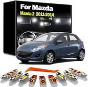 8Pcs LED Interior Map Dome Light Kit, For Mazda 2 2011 2012 2013 2014 Vehicle Car Accessories Led Bulbs