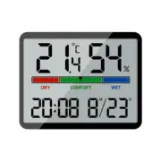 Temperature Humidity Meter Desk Testing Meter with Time Date Display Large LCD