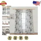95-Inch Pinch Pleated Floral Curtains - Elegant Light-Filtering Drapes, 2 Pack