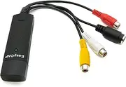 System-S Video Capture Recording Adapter USB 2.0 to RCA Audio Recorder Cable in Black