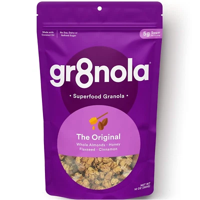 Gr8Nola the ORIGINAL - Healthy, Low Sugar Granola Cereal - Made with Superfoods,